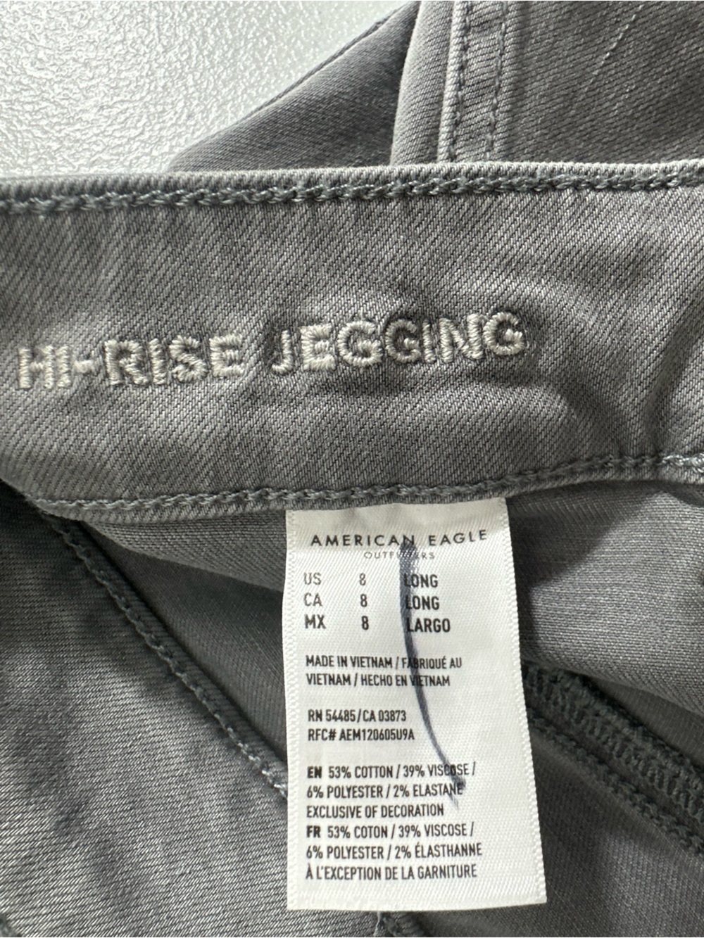 American Eagle Size 8 Long Hi-Rise Gray Cargo Jegging Next Level Stretch - Picture 9 of 14